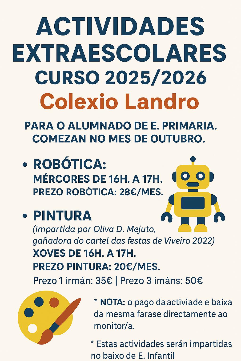 Actividades extraescolares Educación Primario 2025-2026